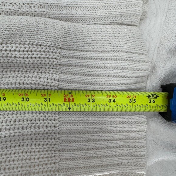 Womens Open Front Knit Cardigan W/ Pockets Beige Long Sleeve Soft Comfort - Picture 6 of 7